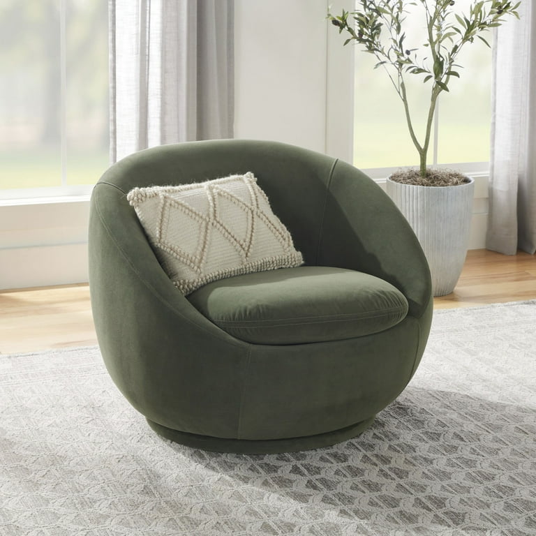 Better Homes Gardens Mira Velvet Swivel Chair Olive Walmart