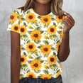 thumbnail image 2 of DPTALR Femmes Rétro Tops Col Rond Manches Courtes Femmes Tops Casual Été Tops pour les Femmes, 2 of 4