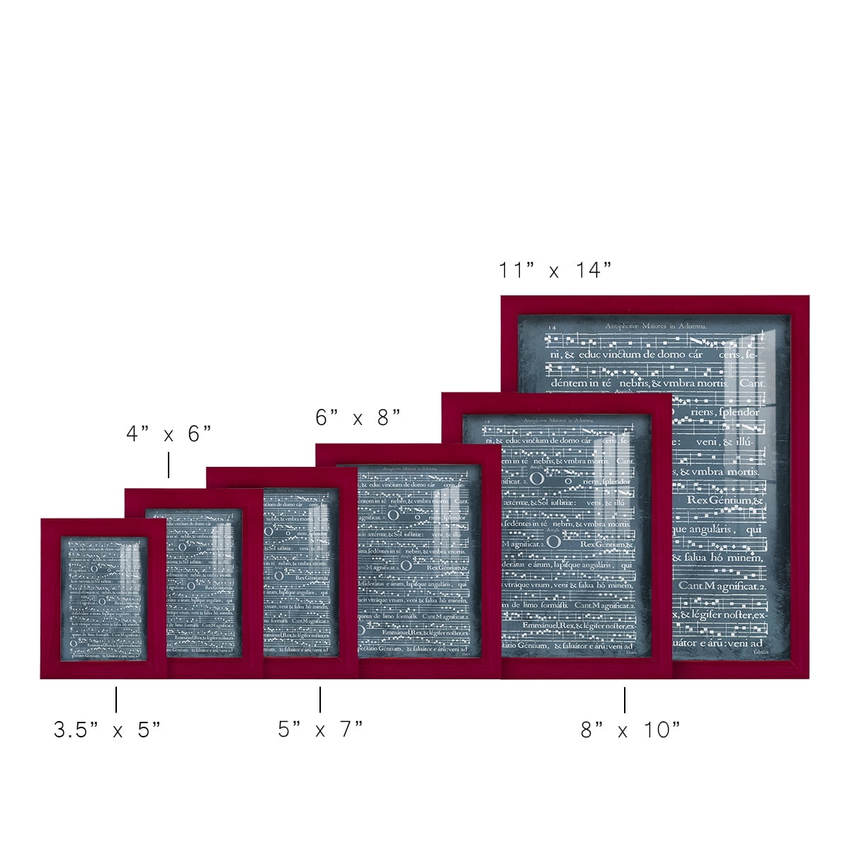 Graphic Songbook IV -Framed Print w/glass-Cherry Red