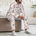 thumbnail image 7 of Naloa Rabbit And Carrot Men’s Pajamas Set - Long Sleeve Button Down Sleep Shirt and Pajama Bottoms Sleepwear Set-Medium, 7 of 7