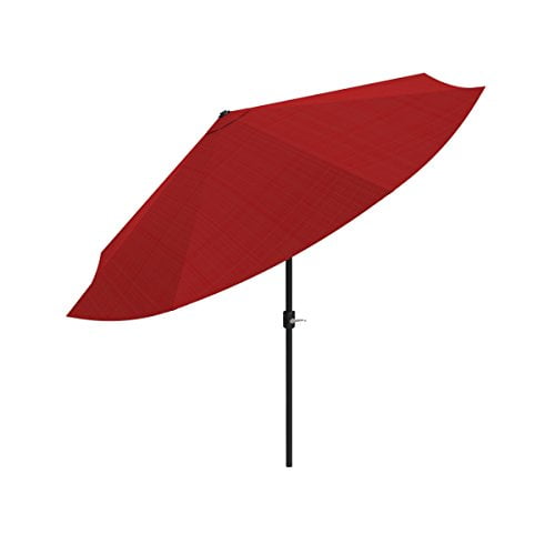 Pure Garden 50-100-R Patio Umbrella, Shade with Easy Crank and Auto Tilt Outdoo, 10', Red
