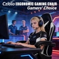 thumbnail image 3 of Czlolo Gaming Chair, Lumbar Massager Game Chairs, High Back Reclining, with Headrest Gamer Office Chair.(White), 3 of 9