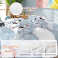 thumbnail image 2 of Christmas Winter Snowman Bedding Duvet Cover Set Full Size 4 Pieces Snowflake Shovel Snow Xmas Blue Bedding Set with Zipper Closure, 1 Comforter Cover 86x86 Inches 1 Flat Sheet & 2 Pillow Cases, 2 of 7