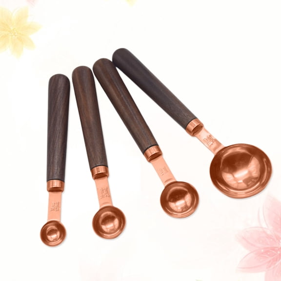 MUSEYA 4pcs Stainless Steel Measuring Cups Accurate Measurement for Baking Home Cooks Rose Gold