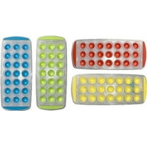 Set-of-4 Easy Push Pop Out Round Mini Ice Cube Trays with Flexible Silicone Bottom! 11''