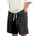 thumbnail image 6 of PIMSSY Men Shorts Corduroy Casual Relaxed Fit Summer Comfort Soft Elastic Waist With Pockets Simple Solid Color Bottoms, 6 of 7