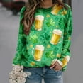 thumbnail image 2 of Levmjia Womens Sweatshirts Fashion Loose Round Neck Solid Color Long Sleeve St. Patrick's Day Printed Casual Shirt Holiday Breathable Comfortable Work Home Wear, 2 of 7