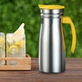 thumbnail image 6 of Fiocias 0.8L Insulated Stainless Steel Coffee Carafe Cold Beverage Pitcher Water Pitcher Yellow with handle, 6 of 9