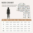 thumbnail image 3 of KLL Cartoon Animals Print Women's Long Sleeve Pajamas with Pants Sleepwear Loungewear 2 Set-Large, 3 of 7
