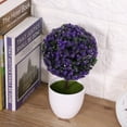 thumbnail image 6 of Artificial Ball Plant Bonsai Fake Potted Plant Home Office Desk Decor (Purple), 6 of 8