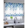 thumbnail image 5 of Sheer Curtains 54 Inch Length, Spring Blue Floral Semi Sheer Curtains Light Filtering Window Treatment, Farmhouse Weeping Floral Leaves Privacy Voile Drapes for Living Room Bedroom 52x54 Inch, 5 of 7