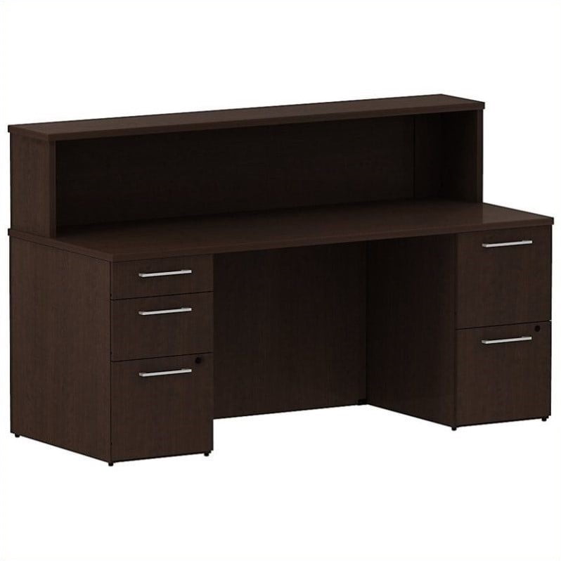 Bush Business 300 Series 72 5 Drawer Reception Desk In Mocha