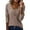 A-Brown143, variant on Womens Blouses Vintage Scallop Neck Button Front Ribbed Knit Blouse Elegant Solid Color Long Sleeves Versatile Trendy Pullover Top Brown XXL