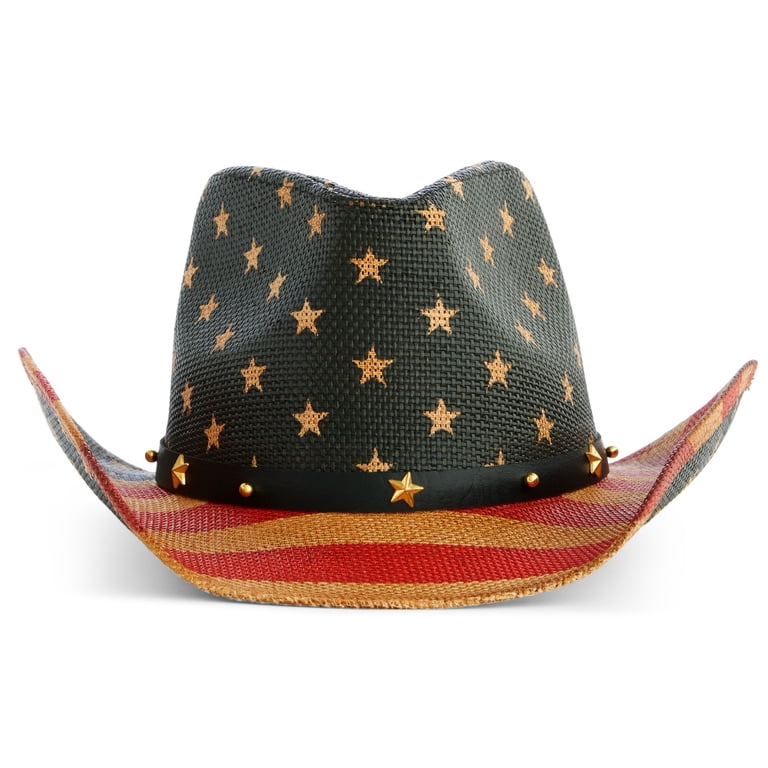 Zodaca Patriotic American Flag Cowboy Hat, Vintage Style  display picture 1