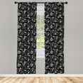 thumbnail image 4 of Ambesonne Mushroom Window Curtains, Creative Grunge Toadstools, Each 28" W x 95" L, Taupe Grey Grey, 4 of 4