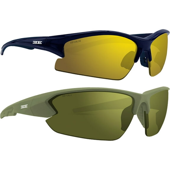 Epoch Eyewear Army/Navy Combo 2 Pair Sunglasses Green w/HC Green Lens & Navy w/Gold Mirror Lens