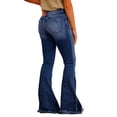 thumbnail image 3 of Sngxgn Womens Flare Jeans High Waisted Wide Leg Jean for Women Stretch Denim Pants(BU2,L), 3 of 7