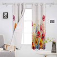 Blackout Room Darkening Curtains, Red Pink and Yellow Poppy Oil