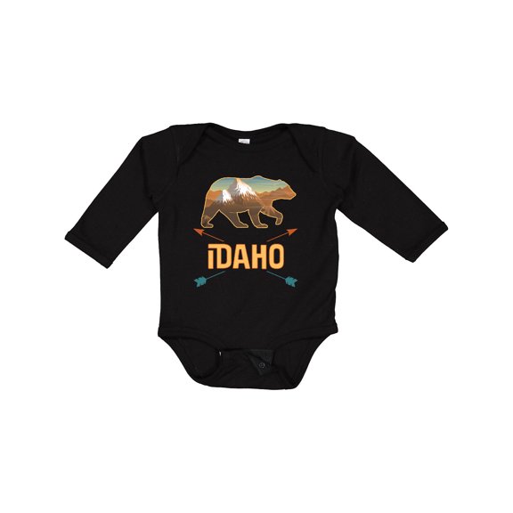 Inktastic Idaho Vacation Bear Silhouette Boys or Girls Long Sleeve Baby Bodysuit