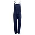Blue Polyester Jumpsuit Solid Color Solid Color Zip Mock Neck Full