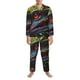 thumbnail image 3 of Balery Colorful Dragon Head Profile Pijama para Hombre de Dos Piezas con Manga Larga, Conjunto de Dormir y Descanso Suave con Bolsillos-Large, 3 of 7