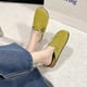 thumbnail image 4 of Fur and leather autumn and winter new Birkenstock low-top casual versatile women's boots solid color simple single shoes, 4 of 5
