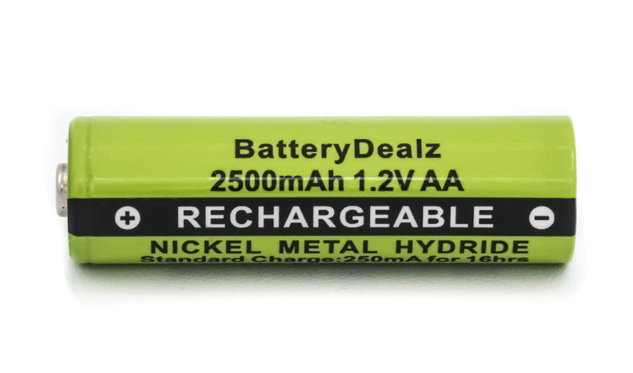 BatteryDealz Rechargeable AA NiMH High-Capacity Batteries (16-Pack), 2500 mAh, 1.2V, Rechargeable up to 500x Times