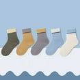 thumbnail image 2 of Odeerbi 5 PCS Mid-Calf Cotton Socks for Kids Boys Girls Cute Soft Crew Socks Children's Comfort Centre Tube Socks, 2 of 4