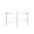 thumbnail image 7 of Royard Oaktree Oval Glass Coffee Table, Modern Transparent Glass Center Table with 3 Tiers Shelves, 7 of 7