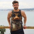 thumbnail image 6 of Gukieu Vintage Gentleman Duck Print Men's Quick Dry Fitness Vest, Round Neck Sleeveless Fitness Bodybuilding Top-Small, 6 of 7