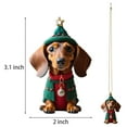 thumbnail image 3 of Gustave 7Pcs Dachshund Dog Christmas Tree Ornaments Pendants Cute Santa Hats Dogs Hanging Decorations for Party Home Car, Xmas Gifts, 3 of 9