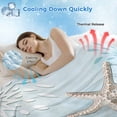 thumbnail image 3 of Teal Ocean Coastal Cooling Blanket,Lightweight Breathable Summer Throw Blanket with Double Sided Cold Effect,Summer Beach Nautical Coral Starfish Picnic Blankets Bed Sheet for Hot Sleepers 40"x60", 3 of 8