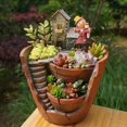 thumbnail image 3 of Plantas creativas, maceta de flores, flores, plantas artificiales, alimentos de bricolaje decorados con mini jardín de cadera y casa dulce para decoración de vacaciones y regalo Afortunado Sencillez, 3 of 5