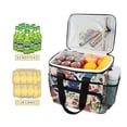 thumbnail image 2 of FORMRS Insulated Cooler Bag 24 Cans Capacity Soft Leakproof Lunch Box with Side Pockets, Red Japanese Floral Pattern, 2 of 7