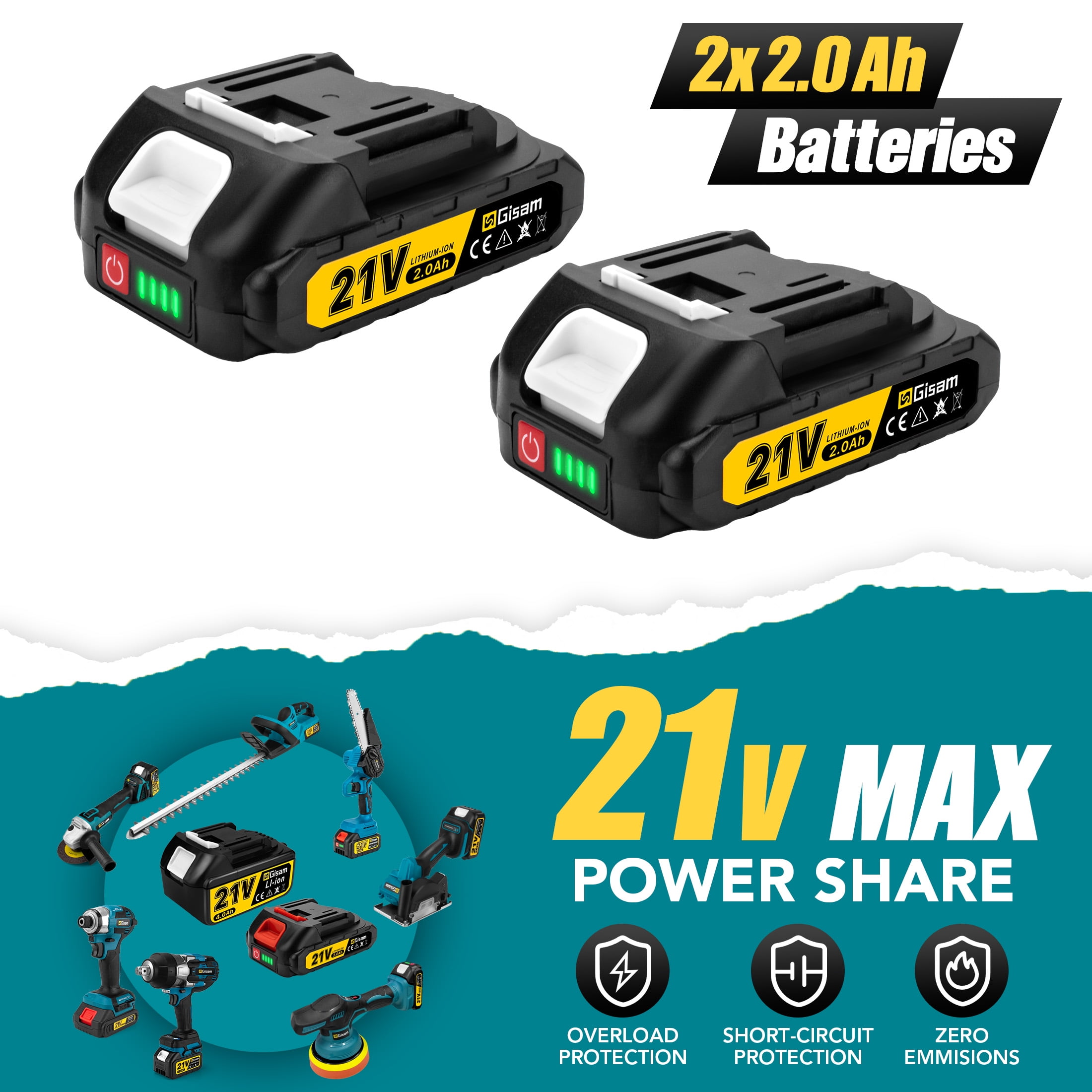 Gisam 6 Inch Mini Chainsaw with 2 Batteries 2 Chains Brushless Motor Electric Chainsaw for Tree Trimming Wood Cutting