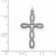 thumbnail image 2 of Sterling Silver Rhodium-Plated Laser Designed Cross Pendant (30 X 16) Made In United States qxr133, 2 of 2