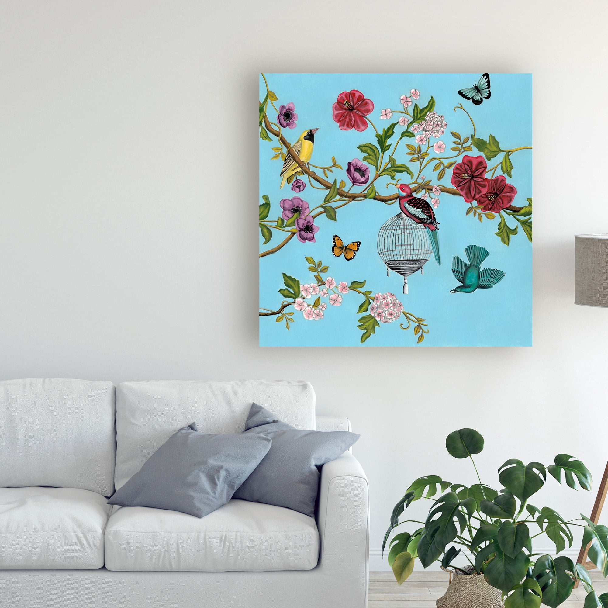 Trademark Fine Art 'Bird Song Chinoiseries II' Canvas Art by Naomi McCavitt