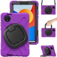 thumbnail image 2 of For Xiaomi Redmi Pad SE 8.7 inch 2024 Case, 360 Rotatable Handle Stand, Shoulder Strap, Drop-Proof Design, Purple, 2 of 7