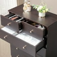 thumbnail image 6 of IVV 4-Drawer Wood Dresser for Bedroom, Wide Chest of Drawers, Storage Organization Unit for Clothing, 25.98"L x 12.99"W x 22.64"H, Brown, 6 of 9