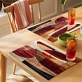 thumbnail image 4 of Red Boho Geometric Placemats Set of 12 Modern Abstract Art Place Mats Indoor Wipeable Table Mats Washable Cloth Dining Table Placemats for Kitchen Holiday Party Home Decor 13x19 Inch, 4 of 9