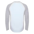 thumbnail image 2 of Skinnifit - Camiseta de mangas largas Raglan Modelo Baseball hombre caballero (Blanco/Gris), 2 of 2