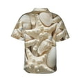 thumbnail image 3 of Kll Men'S Hawaiian Shirt Short Sleeve Button Down Beach Shirts-Starfish And Sea Shells, 3 of 8