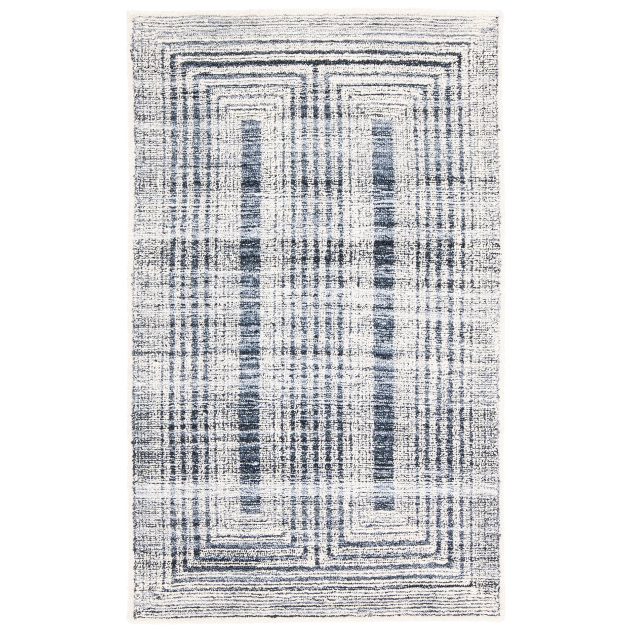 SAFAVIEH Metro Bayon Bordered Area Rug, Dark Grey/Ivory, 6' x 9'