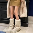 thumbnail image 7 of Women Aesthetic Punk Fuzzy Leg Warmer Boot Gaiters Japanese Ribbed Plush Leggings Leg Covers Sleeve Solid Long Socks, 7 of 7