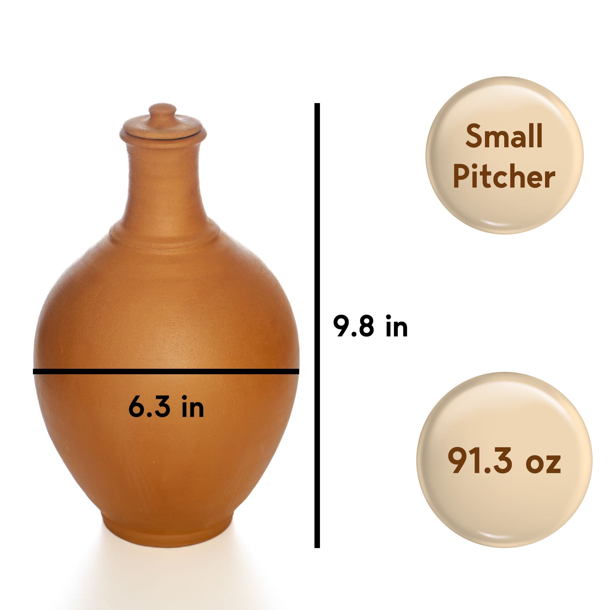 Small Natural Clay Pitcher - Jarro