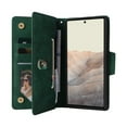 thumbnail image 3 of Decase Google Pixel 8A Wallet Phone Case,Soft PU Leather Magnetic Clasp Purse Folio Flip Cover with Zipper Pocket Wristband Strap for Women Men,for Google Pixel 8A,green, 3 of 7
