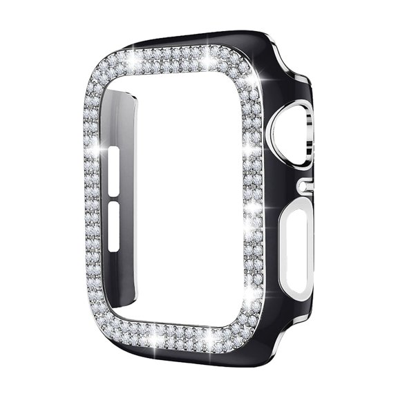 Worryfree Gadgets Bling Bumper Case for Apple Watch Black/Silver 40mm (C19-BKSL40)