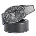 thumbnail image 1 of cinturones de cintura para hombres Cinturón de vaquero occidental para hombres Cinturones de espera Cinturones de correa de banda Hebilla de alce Correa de cinturón de cuero de Magideal cinturones de cintura para hombres, 1 of 7