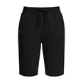 thumbnail image 5 of Womens Summer Shorts Silk Cotton High Waist Straight Leg Plain Elastic Drawstring Pleated Biker Shorts with Pockets Black S-2XL, 5 of 5