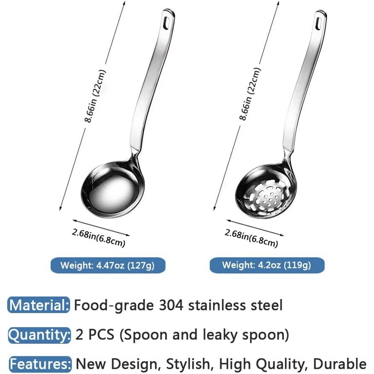 Homgreen Soup Ladle Metal SUS304 Stainless Steel Ladles Spoon And